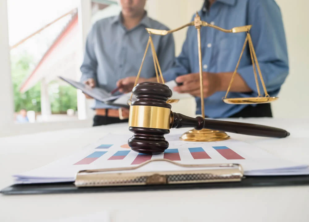 Working of business lawyer colleagues working together for real estate law concept.