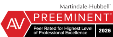 AV Preeminent Rated by Martindale-Hubbell — Peer Rated for Highest Level of Professional Excellence 2026